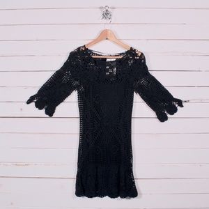 Desigual Hand Crochet Black Dress